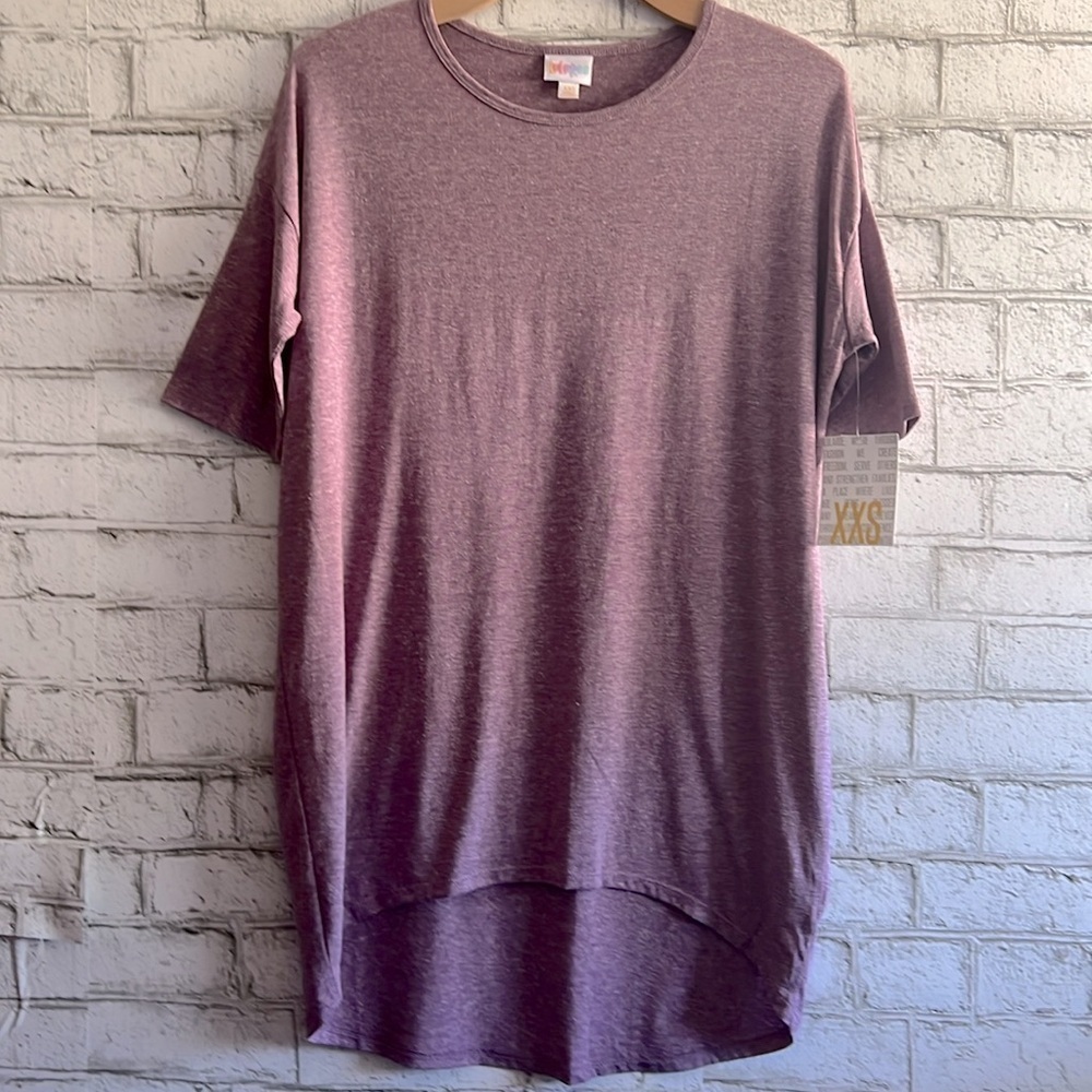 NEW! Short Sleeve Oversized Solid LuLaRoe Irma size XXS Purple Lightweight